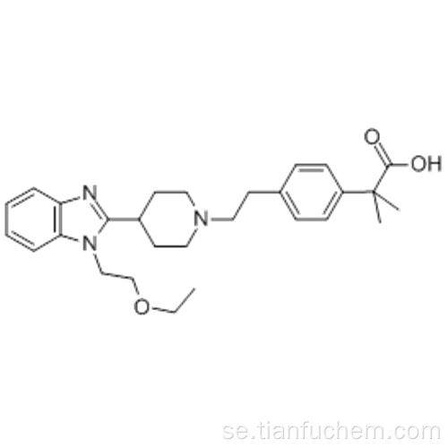 Bensensacetinsyra, 4- (2- (4- (1- (2-etoxietyl) -1H-bensimidazol-2-yl) -1-piperidinyl) etyl-alfa, alfa-dimetylhydroklorid 202189-78-4